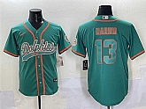Men's Miami Dolphins #13 Dan Marino Aqua Cool Base Stitched Baseball Jersey,baseball caps,new era cap wholesale,wholesale hats